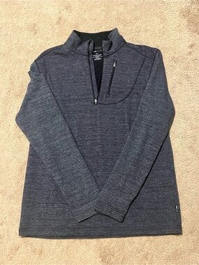 Swiss Tech Men's Zip-Front Pullover Sweater - Blue Grey